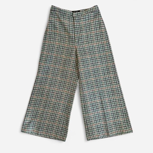 Isabel Marant green prince of wales checkered wide leg pants - Picture 5 of 8